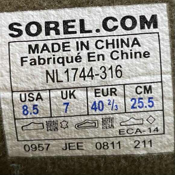 Sorel Sentry Tall Boots Womens Size 8.5 Convertible Green Wool Felt Front Zipper - Picture 8 of 12